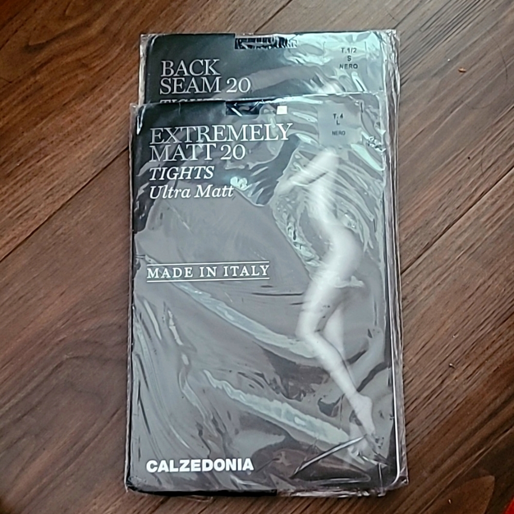 Calzedonia Totally Invisible 20 tights Seamless Matt Black Color New